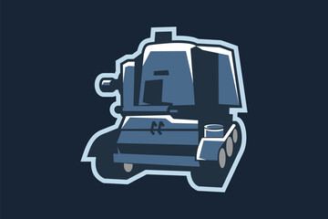 Fototapeta premium World War II Heavy Tank vector illustration, simple tank clipart