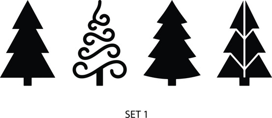  Modern Minimalist Christmas Tree Silhouette Set 2026 &ndash; Clean Vector Icons for Holiday Design 2026