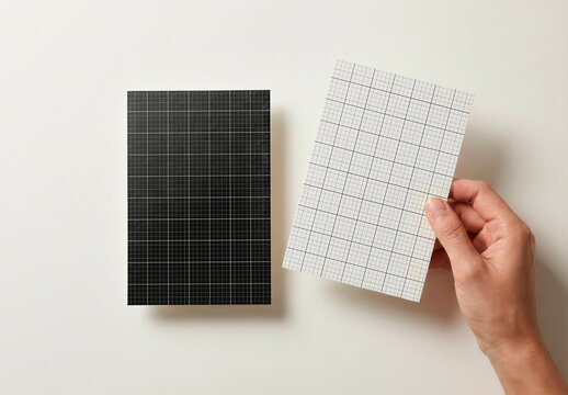 Hand Holding Flyer Page Cover and Back Mockup