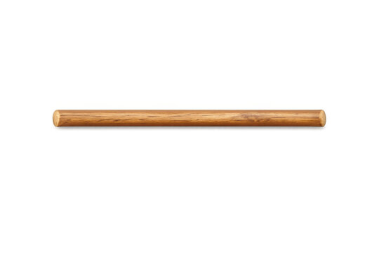 Simple wooden dowel rod with natural grain texture isolated on black background