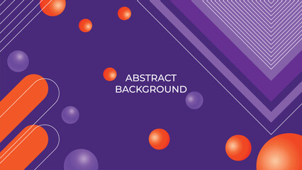 Abstract geometric background featuring a modern combination of purple and orange colors, with dynamic lines, shapes, and futuristic
