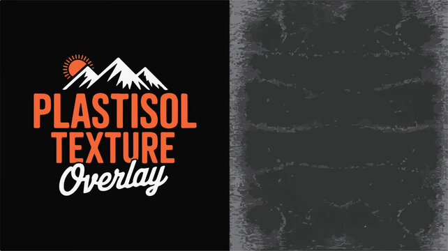 Mountain Landscape with Sun and Text Overlay for Design plastisol texture