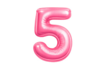 Fototapeta premium Pink number five balloon celebrating birthday anniversary event