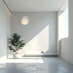 Minimalist Interior with Plant and Natural Light.