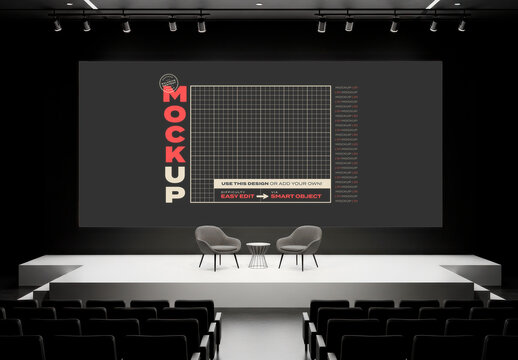Screen on Empty Auditorium Mockup