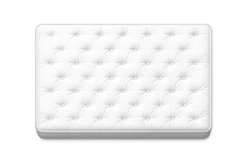 Fototapeta premium Top view of a clean white tufted mattress with a plush surface for comfortable sleep