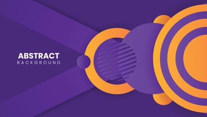 Abstract geometric background featuring a modern combination of purple and orange colors, with dynamic lines, shapes, and futuristic