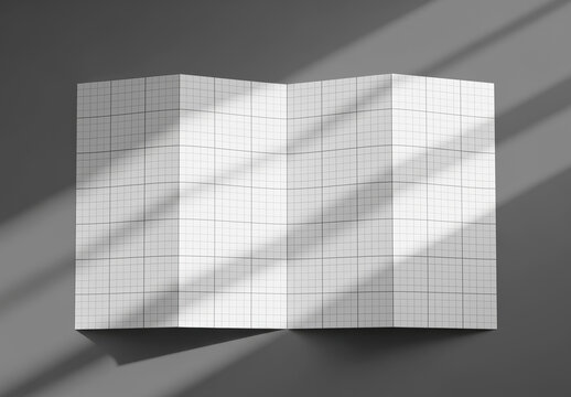 Quad Page Flyer Brochure In Out Mockup