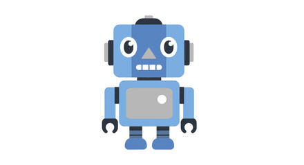 Robotic Companion's Delight: A charming, blue-hued robot stands ready, a symbol of futuristic technology and innovation.