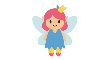 Fairy illustration: A delightful illustration of a charming fairy, adorned with delicate wings, a radiant crown, and a whimsical expression, embodying the enchantment of fantasy and imagination.