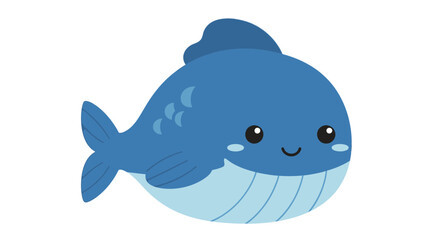 Smiling Whale Illustration: A charming illustration features a cheerful whale with a friendly smile, embodying the peace of ocean