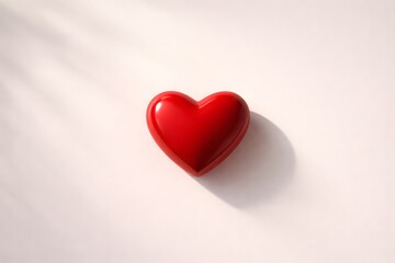 Elegant Valentine&rsquo;s Day Heart on Minimal Background. Clean and modern Valentine&rsquo;s Day concept featuring a single red heart. Minimal composition designed for premium branding, social media, marketing.