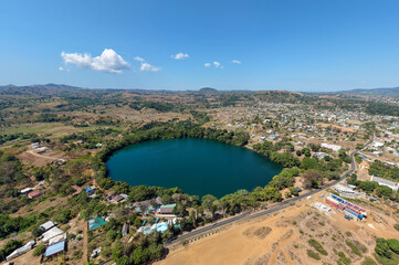 Fototapeta premium Volcanic lake Lac Djabala, near the city of Hell Ville.Nosy be.Madagascar