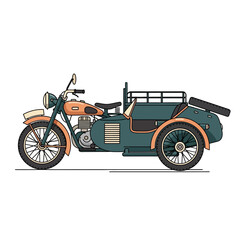 Vintage Motorcycle Sidecar Illustration