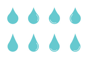 Water Drop Shape Icon Set, Rain, Blood, and Oil Drop Icons, Plumbing Logo Design in Flat Style Outline, Vector Illustration. Tear drop icon outline vector sign, linear style pictogram. EPS 10. 