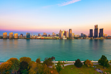 Detroit, Michigan, USA Skyline on the Detroit River