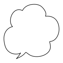 Fototapeta premium 会話表現に使える漫画風吹き出し もくもく形フレーム