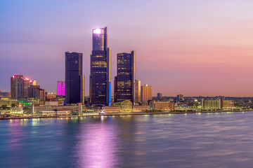 Detroit, Michigan, USA Skyline on the Detroit River