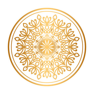 Floral Luxury Golden Mandala Arabesque Islamic Pattern For Wedding Invitation Background 