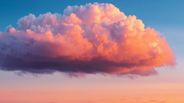 Cloud shape and Imagination daydream, soft pink clouds in a blue sky.