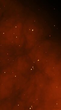 dark, atmospheric smoke animation and small bright orange particles, 4K resolution