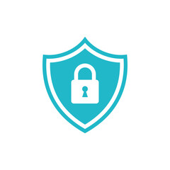 Padlock Shield Pictogram Icon Logo Template Illustration Design