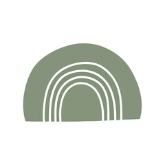 Fototapeta premium Abstract Geometric Quarter Circle Shape on Clean White Background