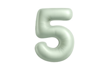 Fototapeta premium Mint green number five balloon celebrating achievement