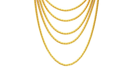 gold necklace 3d rendering