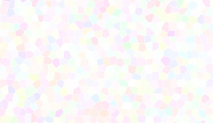 Abstract pastel mosaic background with soft rainbow geometric cells on white. Creative artistic stained glass texture with bright minimalist aesthetic and ethereal airy design.