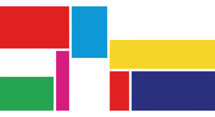 Abstract geometric composition of colorful rectangles and squares