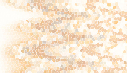 Abstract earthy mosaic background with muted terracotta tan and cream geometric pattern. Creative artistic stained glass texture with minimalist organic cells and soft natural aesthetic.