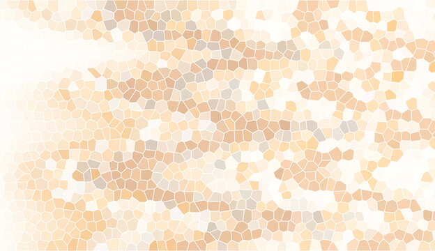 Abstract earthy mosaic background with muted terracotta tan and cream geometric pattern. Creative artistic stained glass texture with minimalist organic cells and soft natural aesthetic.
