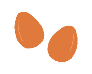 Chicken eggs. Breakfast food. Healthy organic natural snack, eating. Whole eggshell. Wholesome diet protein nutrition. Flat vector illustration isolated on white background.