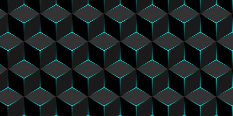 Abstract black and gray style minimal blank cubic. Geometric pattern illustration mosaic, square and triangle wallpaper.