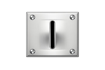 Polished metallic slot with screws on a black background, abstract design
