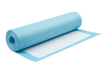 Fototapeta premium Blue blueprint paper roll isolated. Architecture plan.