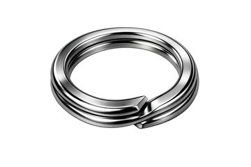 Fototapeta premium Metal split ring for keys on transparent background
