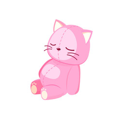 かわいいねこのぬいぐるみのベクターイラスト