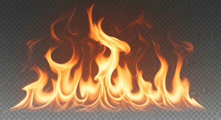A fiery orange and yellow flame with wispy smoke against a transparent background.