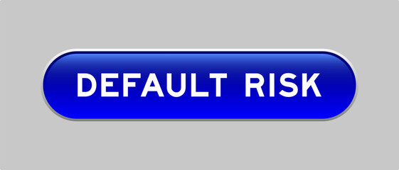 Fototapeta premium Blue color capsule shape button with word default risk on gray background