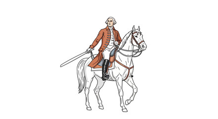 Obraz premium man on horseback with sword