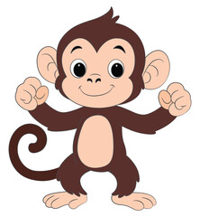Fototapeta premium Cute monkey standing vector illustration