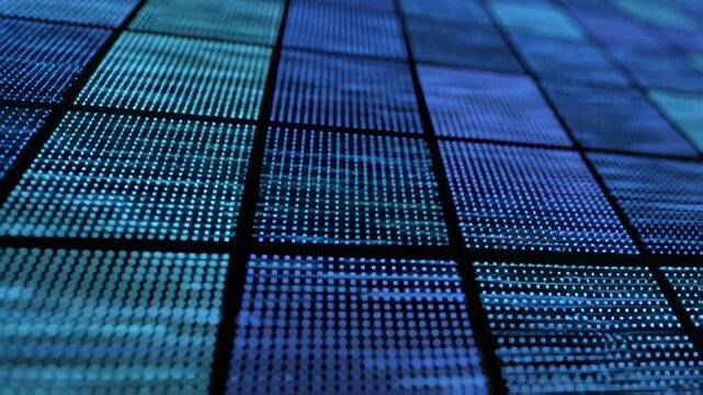Abstract mosaic tile pattern with gradient blue and teal color variation