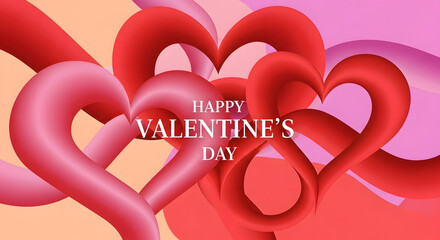 Twisted Fluid Hearts Gradient &ndash; Modern Happy Valentine's Day