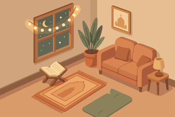 flat illustration of Ramadan background