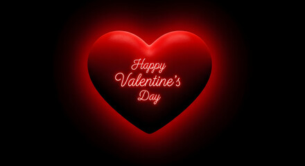 Neon Red Heart Glow &ndash; Intense Happy Valentine's Day