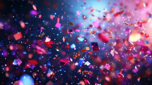 Video Colorful confetti falls from the sky, perfect for celebrations and parties