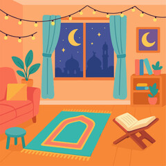 flat illustration of Ramadan background