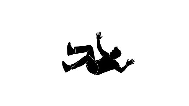 Person falling through the air freely.